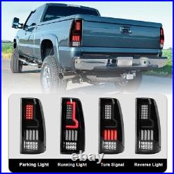 For 99-06 Chevy Silverado/99-03 GMC Sierra LED Tail Lights Brake Lamp Smoke Lens