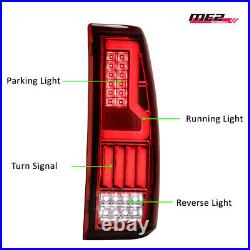 For 99-06 Chevy Silverado/99-03 GMC Sierra LED Tail Lights Red Brake Lamps Pair