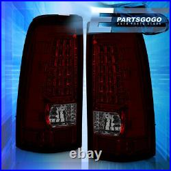 For 99-06 Silverado Sierra 1500/2500/3500 Red Smoked LED Brake Tail Lights Lamps