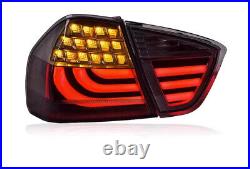 For BMW E90 3 Series Sedan 2005-2008 Smoked Tail Lights Rear Lamp LED Light