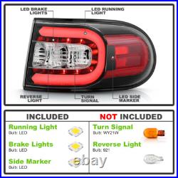 For Black 2007-2014 Toyota Fj Cruiser LED Bar Tail Lights Lamps 07-14 Left+Right