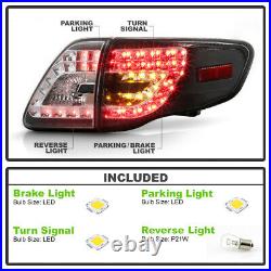 For Blk 2009-2010 Toyota Corolla Lumileds LED Tail Lights withLED Signal Lamps 4PC