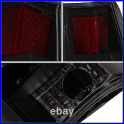 For C/k 1500/2500/3500 Truck Black Lens Rear Led Tail Lights+3rd Brake Lamps