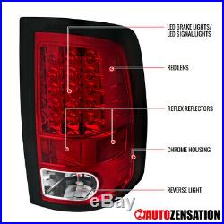 For Dodge 2009-2018 Ram 1500 2010-2018 Ram 2500/3500 Red LED Tail Brake Lights