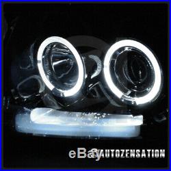 For Ford 2004-2008 F150 Glossy Black LED DRL Halo Projector Headlights+Tail Lamp