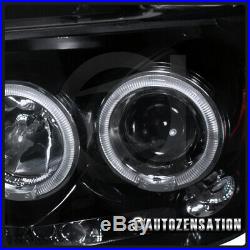 For Ford 2004-2008 F150 Glossy Black LED DRL Halo Projector Headlights+Tail Lamp