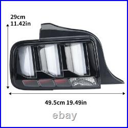 For Ford Mustang 2005 06-2009 Clear LED Tail Lights Rear Brake Lamps Left+Right
