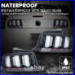 For Ford Mustang 2005 06-2009 Clear LED Tail Lights Rear Brake Lamps Left+Right