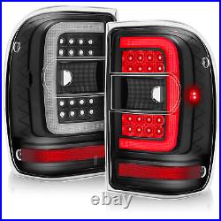 For Ford Ranger 2001-2011 Black Housing Clear Lens Tail Lights LED C Light Bar