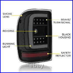 For Ford Ranger 2001-2011 Black Housing Smoke Lens Tail Lights LED C Light Bar
