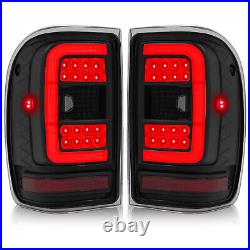 For Ford Ranger 2001-2011 Black Housing Smoke Lens Tail Lights LED C Light Bar