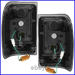 For Ford Ranger 2001-2011 Black Housing Smoke Lens Tail Lights LED C Light Bar