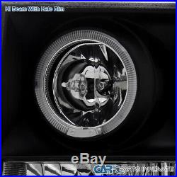 For GMC 07-14 Sierra Black LED Projector Headlights Lamps+LED Tail Brake Lamps