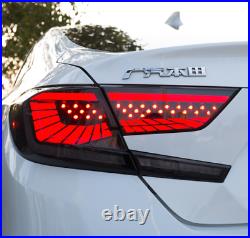 For Honda Accord 2018 2020 2019 Full LED Smoked 4PCS Rear Tail Lights Assembly