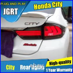 For Honda city Dark / Red LED Rear Lights Assembly LED Tail Lamps 2015-2017