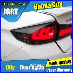 For Honda city Dark / Red LED Rear Lights Assembly LED Tail Lamps 2015-2017
