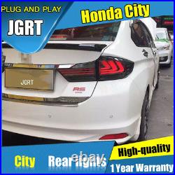 For Honda city Dark / Red LED Rear Lights Assembly LED Tail Lamps 2015-2017