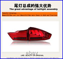 For Honda city Dark / Red LED Rear Lights Assembly LED Tail Lamps 2015-2017