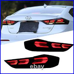 For Hyundai Elantra 2016-2018 Dark LED Tail Lights Brake Trunk Sequential Signal