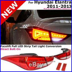 For Hyundai Elantra Sedan 2011-2013 LED Rear Tail Lights Brake Lamps Assembly