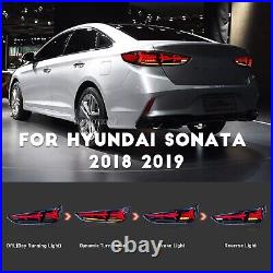 For Hyundai Sonata Tail Lights 2018 2019 Full LED 4pcs Smoked Rear Assembly