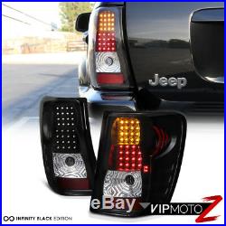 For Jeep 99-04 GRAND CHEROKEE BLACK HALO PROJECTOR HEADLIGHT+LED TAIL LIGHT LAMP