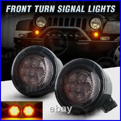 For Jeep Wrangler JK 07-18 Combo 7 Halo Led Headlights Turn Signals Tail Lights