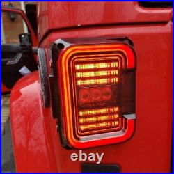 For Jeep Wrangler JK 2007-18 LED Tail Lights Running / Reverse / Turn Lamps Pair