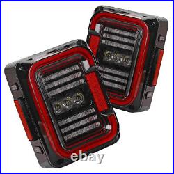 For Jeep Wrangler JK 2007-18 LED Tail Lights Running / Reverse / Turn Lamps Pair