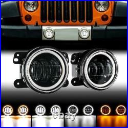 For Jeep Wrangler JK JKU 07-17 Combo 7 LED Headlights Fog Turn Tail Lights Kits