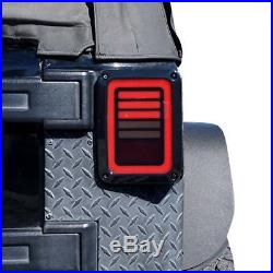For Jeep Wrangler JK LED Tail Lights Smoke Brake Reverse Turn Signal 07-17 SAE