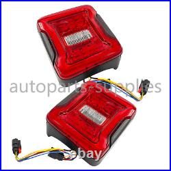 For Jeep Wrangler JL 2018-24 Red LED Tail Lights withBlind Spot Plug & Bracket L+R