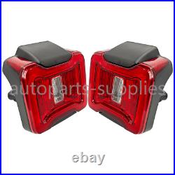 For Jeep Wrangler JL 2018-24 Red LED Tail Lights withBlind Spot Plug & Bracket L+R