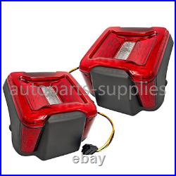 For Jeep Wrangler JL 2018-24 Red LED Tail Lights withBlind Spot Plug & Bracket L+R