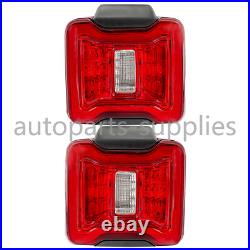 For Jeep Wrangler JL 2018-24 Red LED Tail Lights withBlind Spot Plug & Bracket L+R
