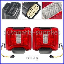 For Jeep Wrangler JL 2018-24 Red LED Tail Lights withBlind Spot Plug & Bracket L+R