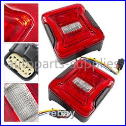 For Jeep Wrangler JL 2018-24 Red LED Tail Lights withBlind Spot Plug & Bracket L+R