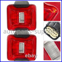 For Jeep Wrangler JL 2018-24 Red LED Tail Lights withBlind Spot Plug & Bracket L+R