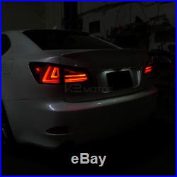 For Lexus 2006-2008 IS250 IS350 Smoked Tinted Full LED Rear Tail Brake Lights