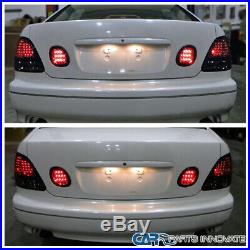 For Lexus 98-05 GS300 GS400 GS430 Smoke Tinted Rear LED Tail Lights+Trunk Lamps
