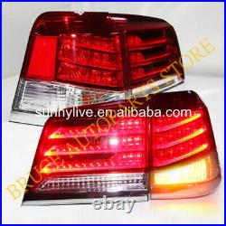 For Lexus LX570 2012-2015 4PCS n Red & White LED Tail Lights Brake Rear Lamp Kit