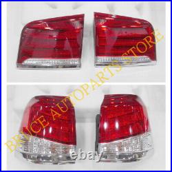 For Lexus LX570 2012-2015 4PCS n Red & White LED Tail Lights Brake Rear Lamp Kit