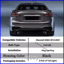 For Maserati Ghibli 2014-2022 Pair LED Rear Taillights Brake Light Reverse Light