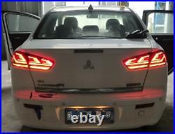 For Mitsubishi Lancer 2008-2017 EVO X Smoked LED Tail Lights 4Pcs Rear Lamp