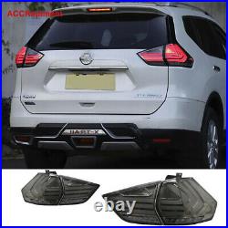 For Nissan Rogue Tail Lights Assembly 2014-2019 Smoke Color All LED Rear Lamps
