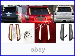 For Toyota 4Runner 2010-2022 LED Smoked Trunk Tail lights Rear Pillar Brake Lamp