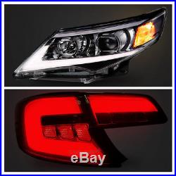 For Toyota Camry 2012-2014 LED DRL Headlights & Smoked Black Tail Lights