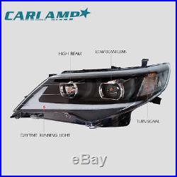 For Toyota Camry 2012-2014 LED DRL Headlights & Smoked Black Tail Lights