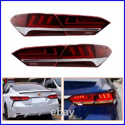 For Toyota Camry Red LED Tail Lights 2018-2020 Sequential Replace OEM Rear Lamps