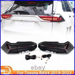 For Toyota RAV4 2019-2023 LED Tail Lights Sequential Signal Black Rear Lamp